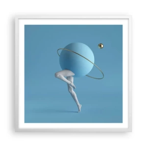 Plakát v bílém rámu - Šílenství planet - 60x60 cm