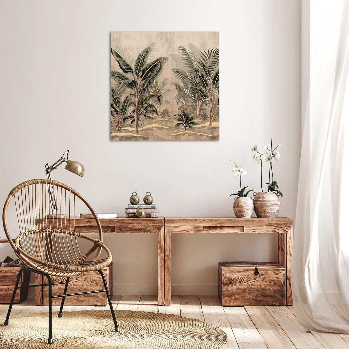 Obraz na plátně - Rytina v koloniálním stylu - 60x60 cm