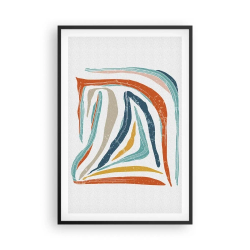 Plakát v černém rámu - Přátelsky usměvavá abstrakce - 61x91 cm