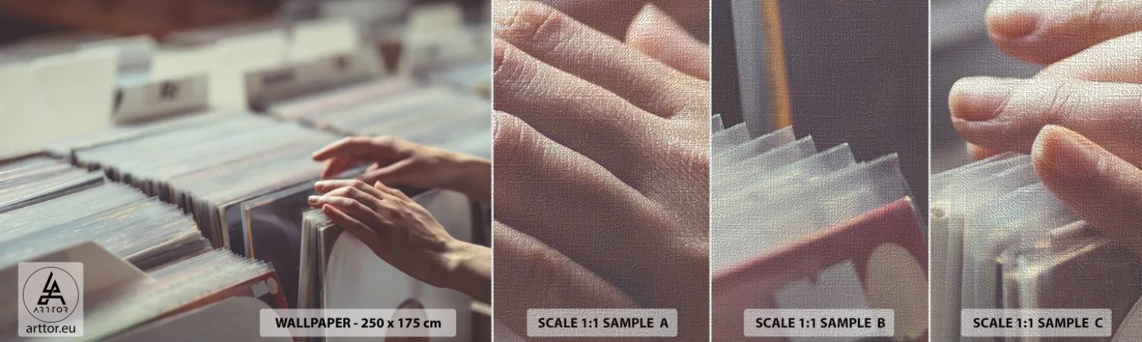 Vzor Fototapety Premium Canvas - Hledání emocí - Vinyl, Hudba, Obchod s hudebninami - 100x30 cm