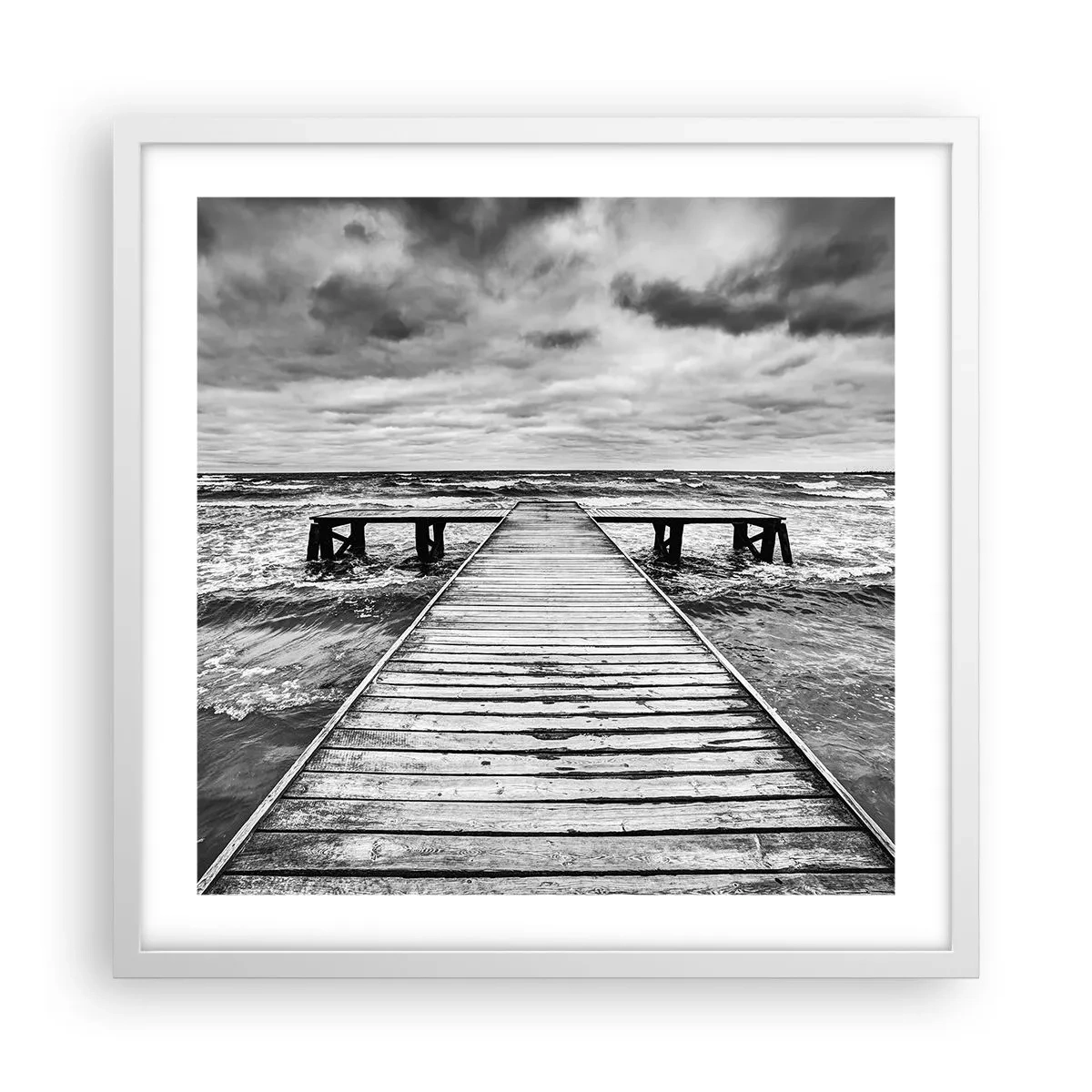 Plakát v bílém rámu - Čekám na vítr, co rozfouká… - 50x50 cm