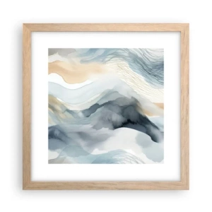 Plakát v rámu světlý dub - Abstrakce sněhu a mlhy - 30x30 cm
