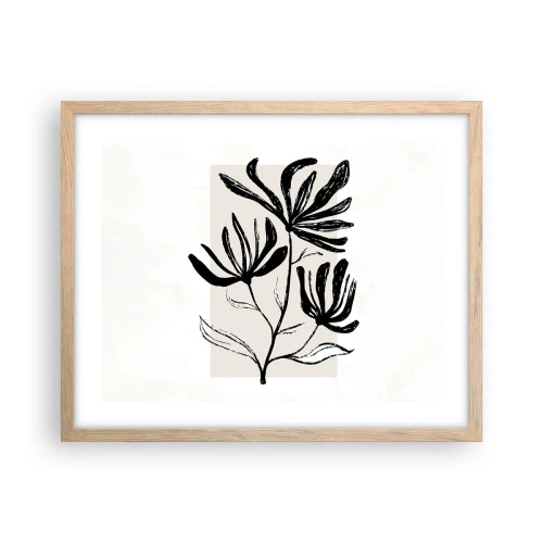 Plakát v rámu světlý dub - Náčrtek pro herbář - 50x40 cm