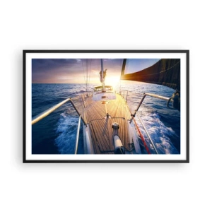 Plakát v černém rámu - Běžící po vlnách - 91x61 cm