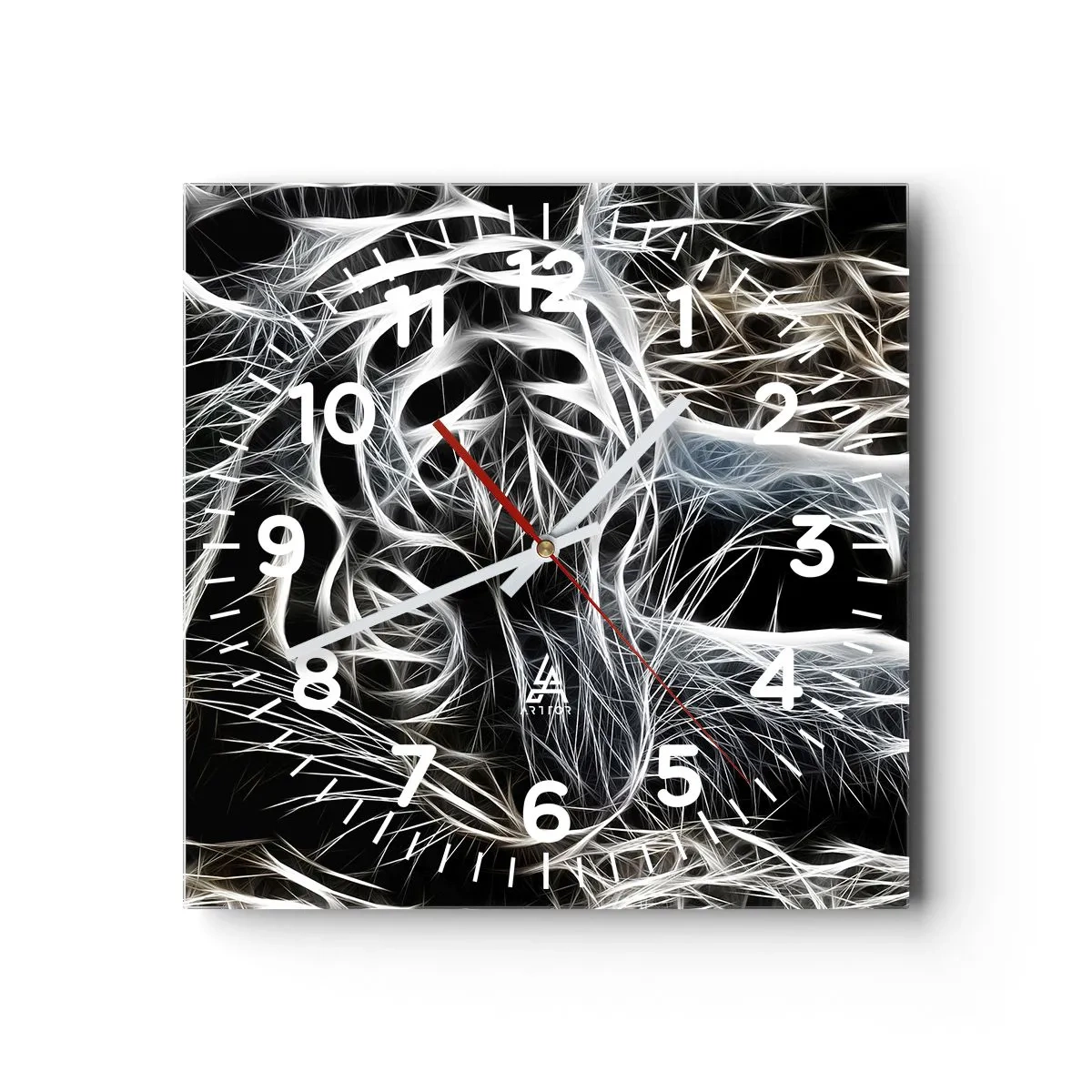 Nástěnné hodiny - Studie kočičí lehkosti - 40x40 cm