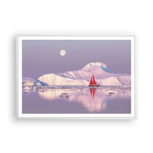 Plakát v bílém rámu - Žár plachty, chlad ledu - 100x70 cm