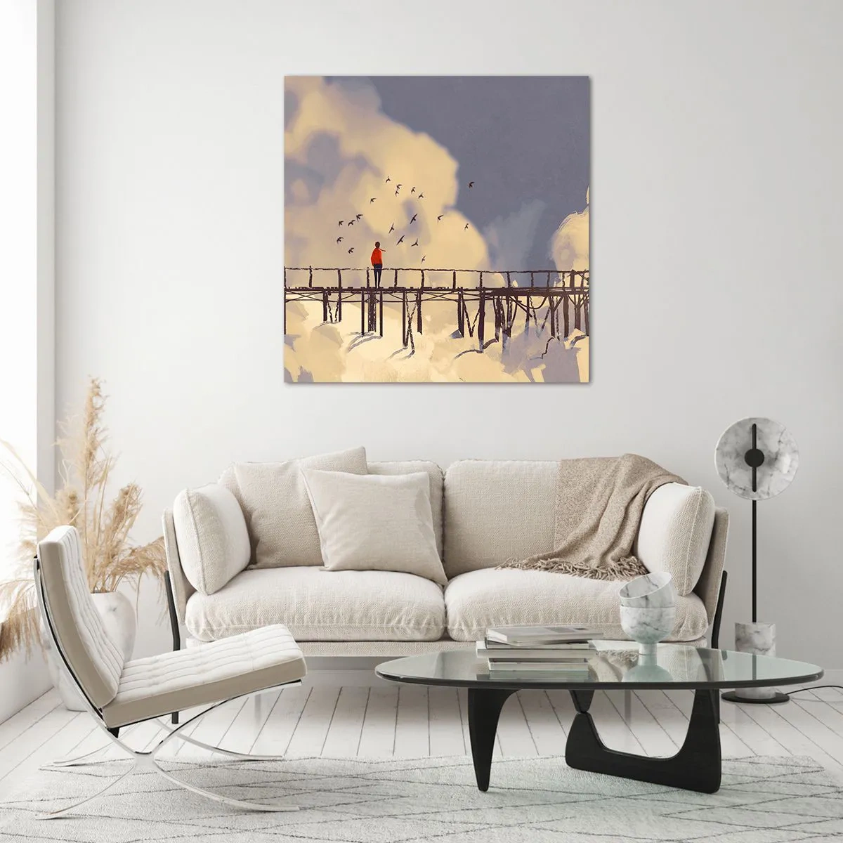 Obraz na skle - Modrý stesk - 60x60 cm