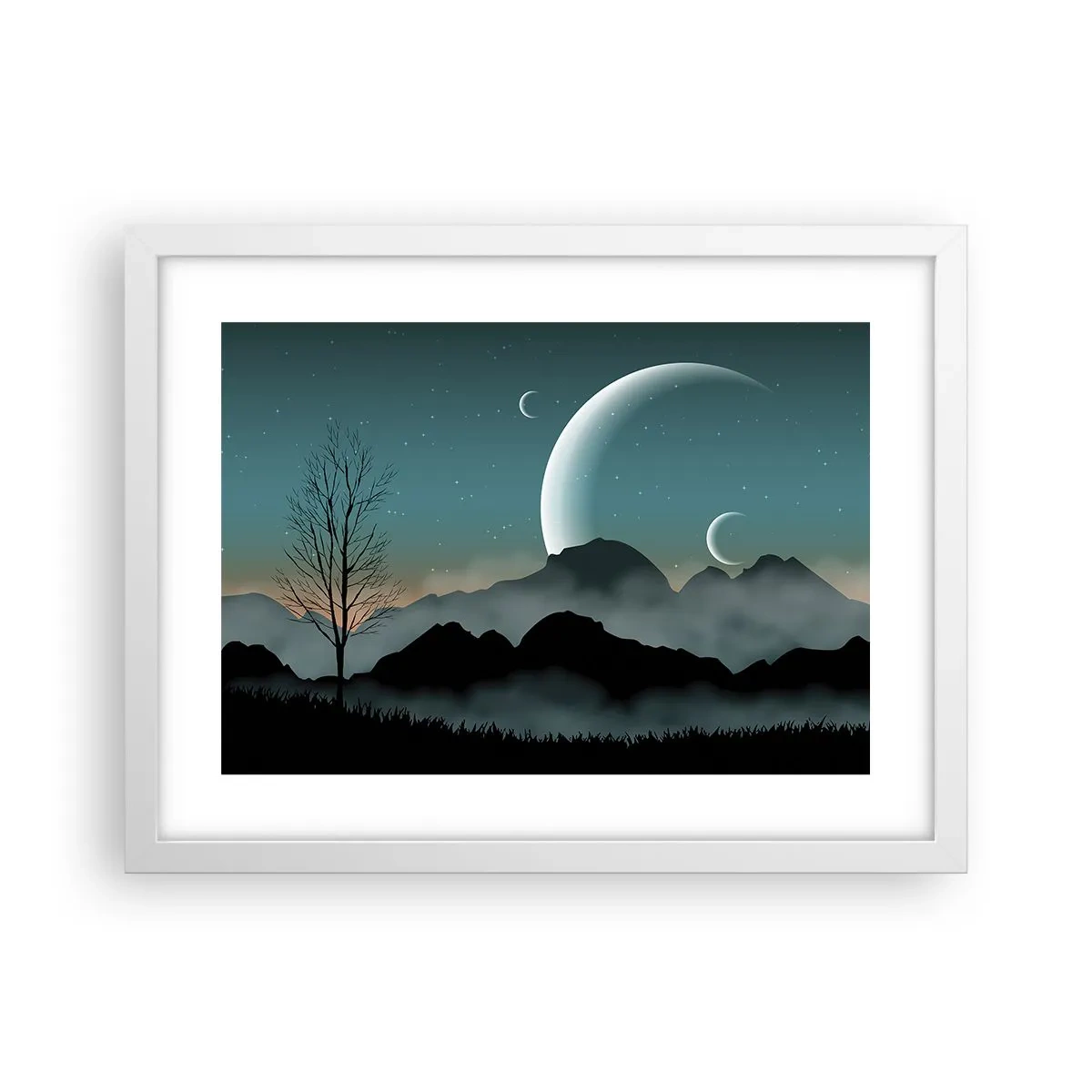 Plakát v bílém rámu - Karneval hvězdné noci - 40x30 cm