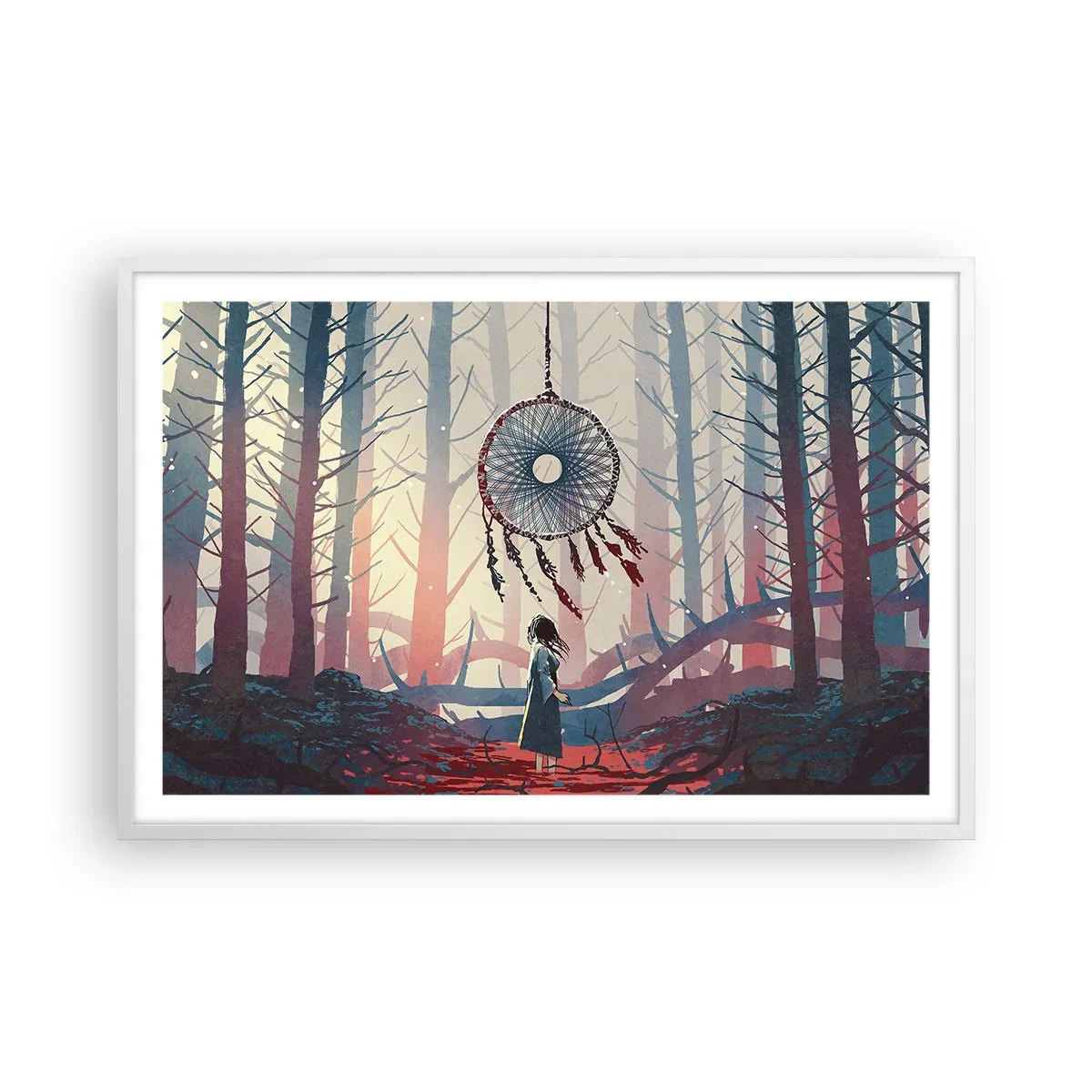 Plakát v bílém rámu - Tajný rituál štěstí - 91x61 cm