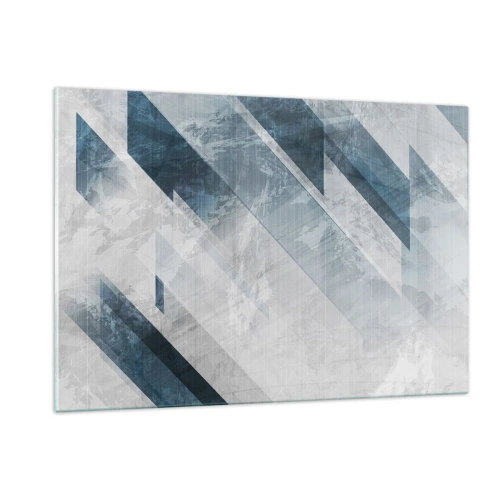 Obraz na skle - Prostorová kompozice – pohyb šedé - 120x80 cm