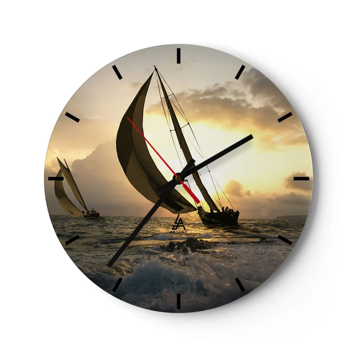 Nástěnné hodiny - S větrem a proti větru - 40x40 cm