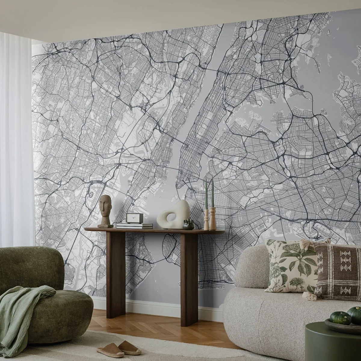 Fototapeta Standard Eco - Anatomie metropole - New York, Mapa, Manhattan - 250x175 cm