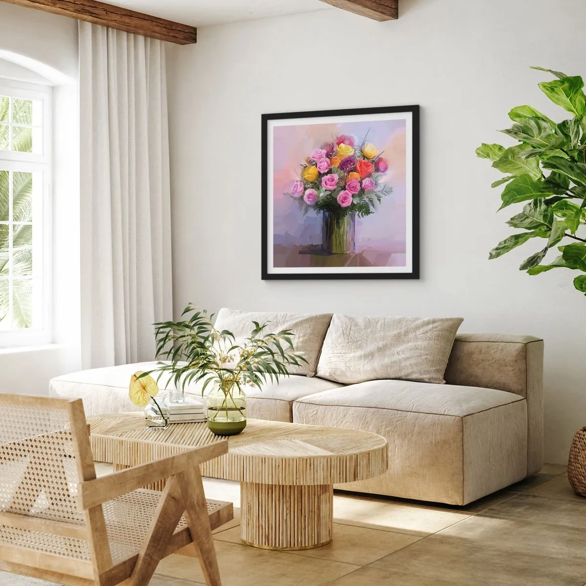 Plakát v černém rámu - Zachycená krása - 60x60 cm