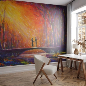 Fototapeta Premium Sand - Nebe je taky miluje - Abstrakce, Pár milenců, Krajina - 100x70 cm