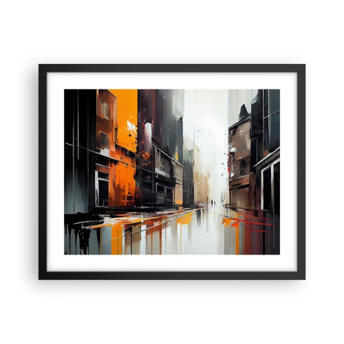 Plakát v černém rámu - Deštivý den - 50x40 cm