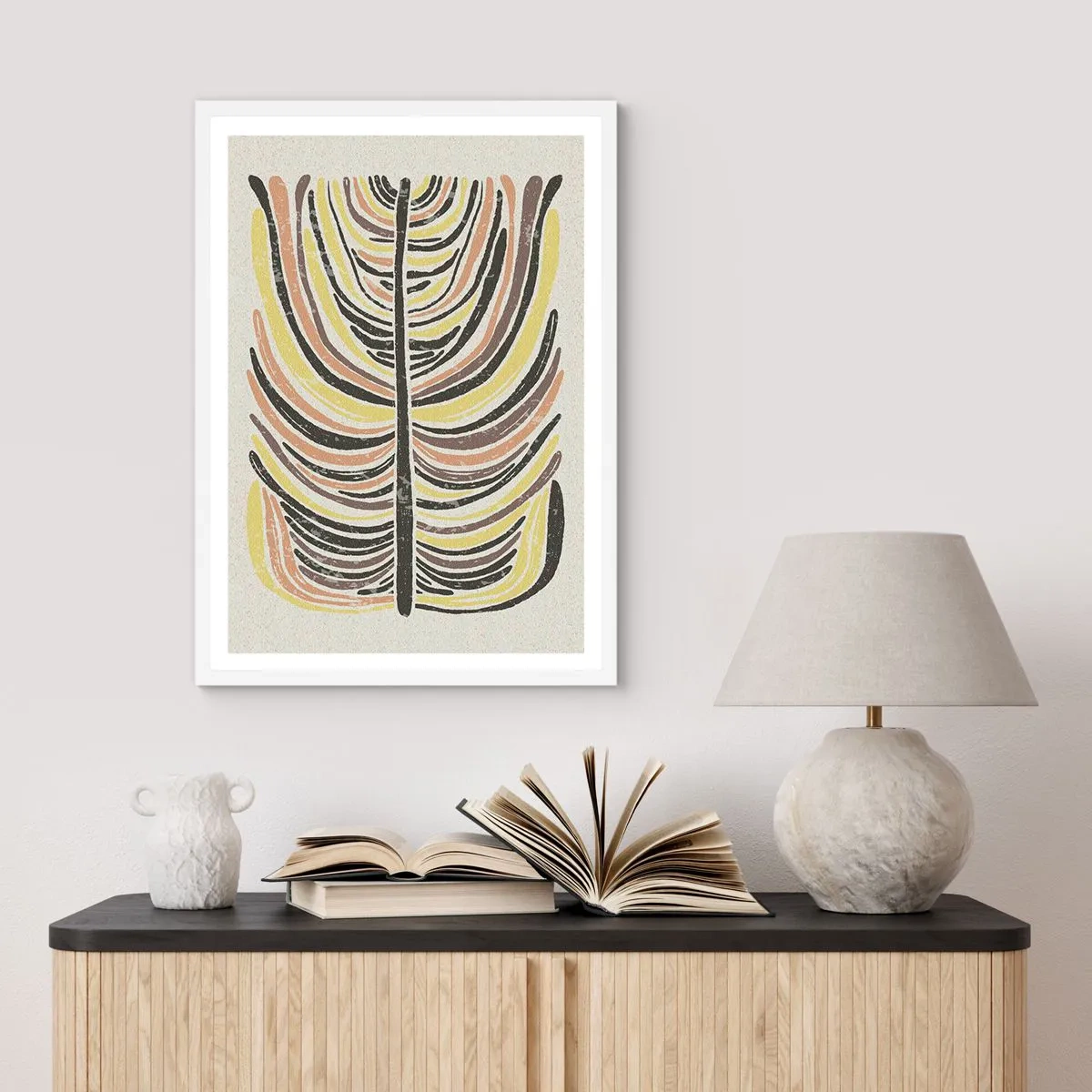 Plakát v bílém rámu - Abstrakce plná života - 50x70 cm