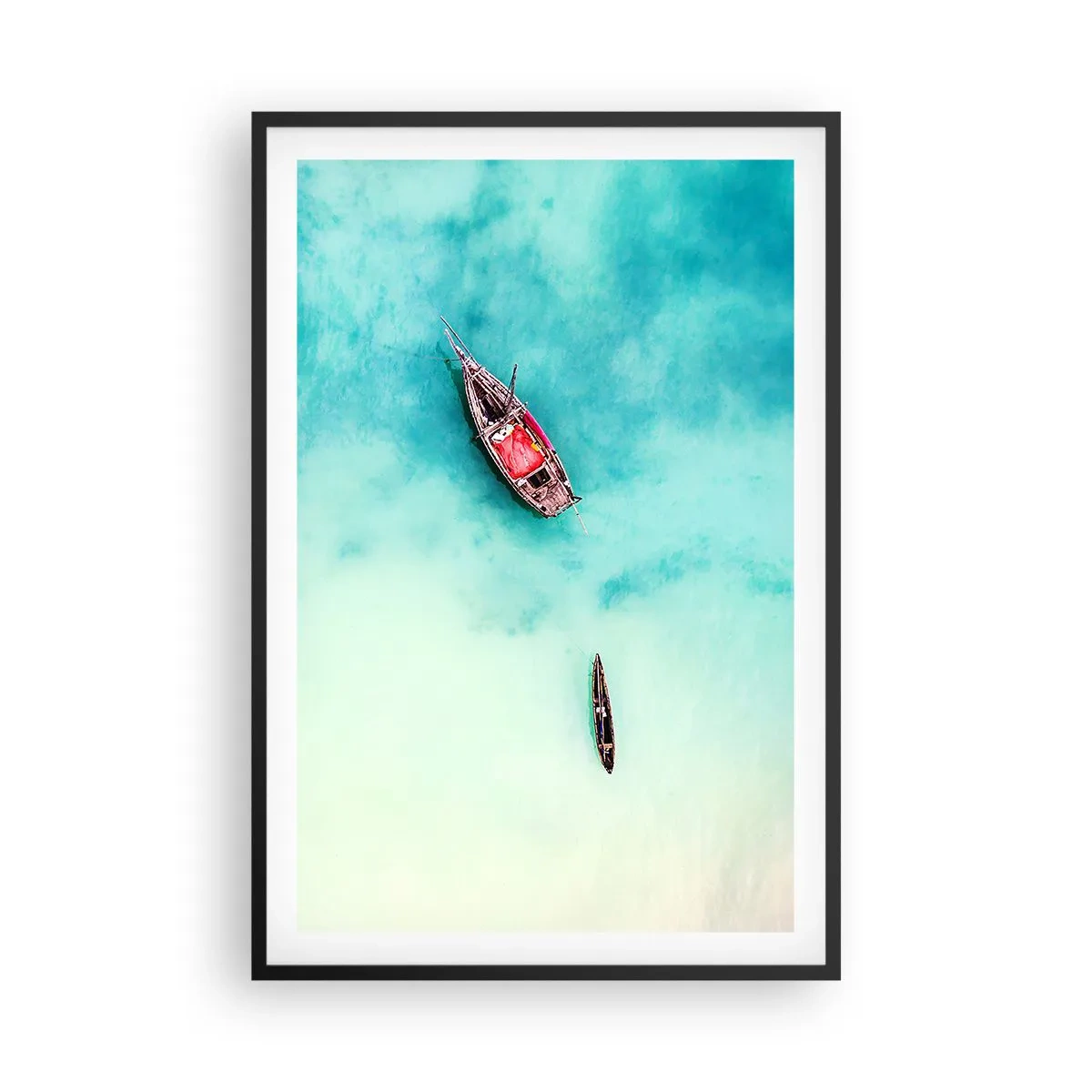 Plakát v černém rámu - Protože na plážích Zanzibaru, když je přebytek vody… - 61x91 cm