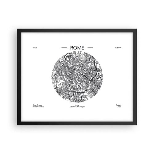 Plakát v černém rámu - Anatomie Říma - 50x40 cm