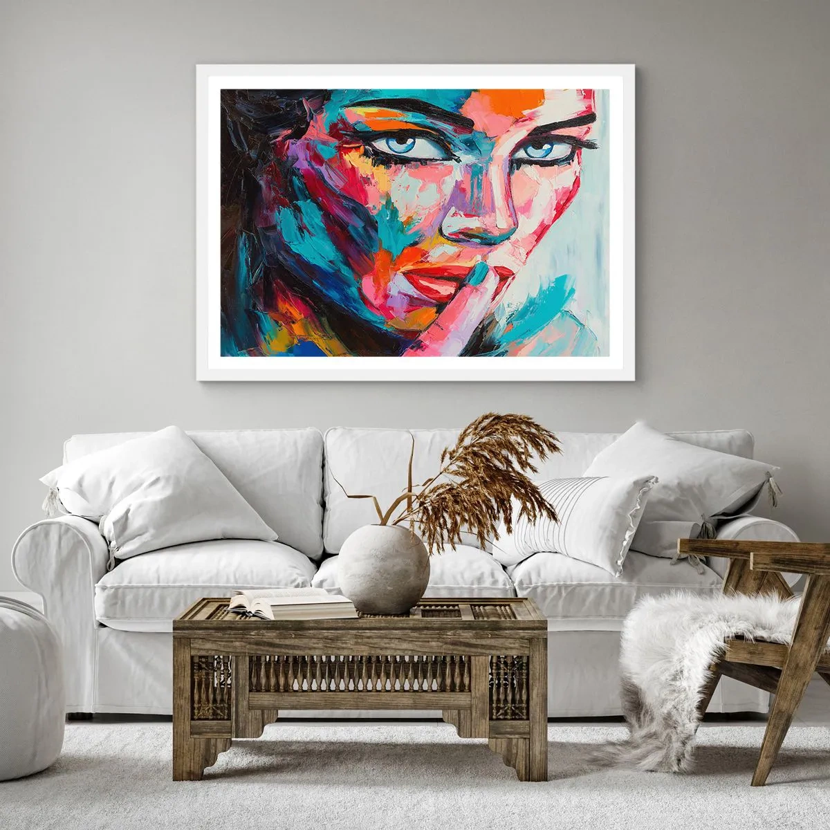 Plakát v bílém rámu - Naše první tajemství - 60x60 cm