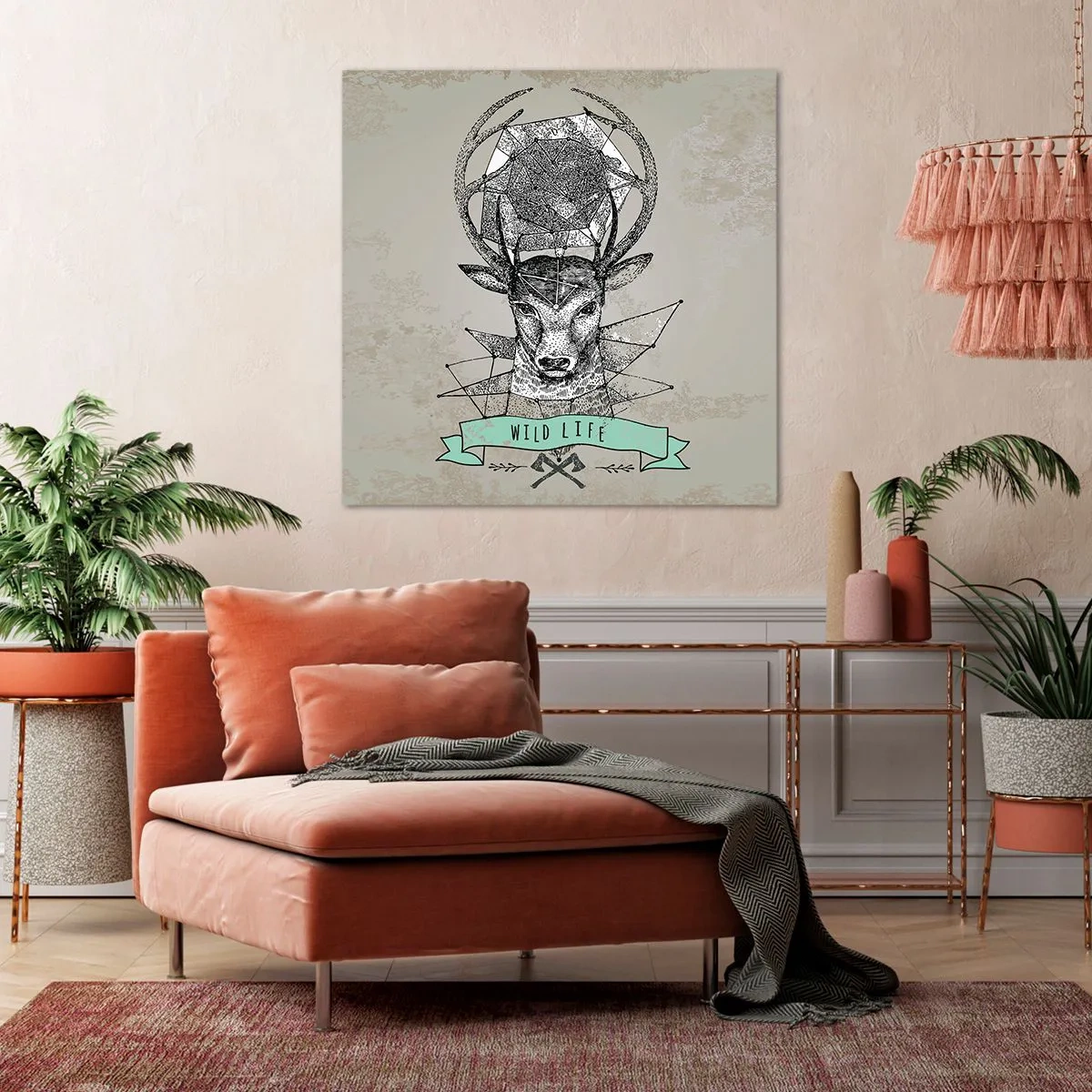 Obraz na plátně - Vidění sv. Huberta - 40x40 cm