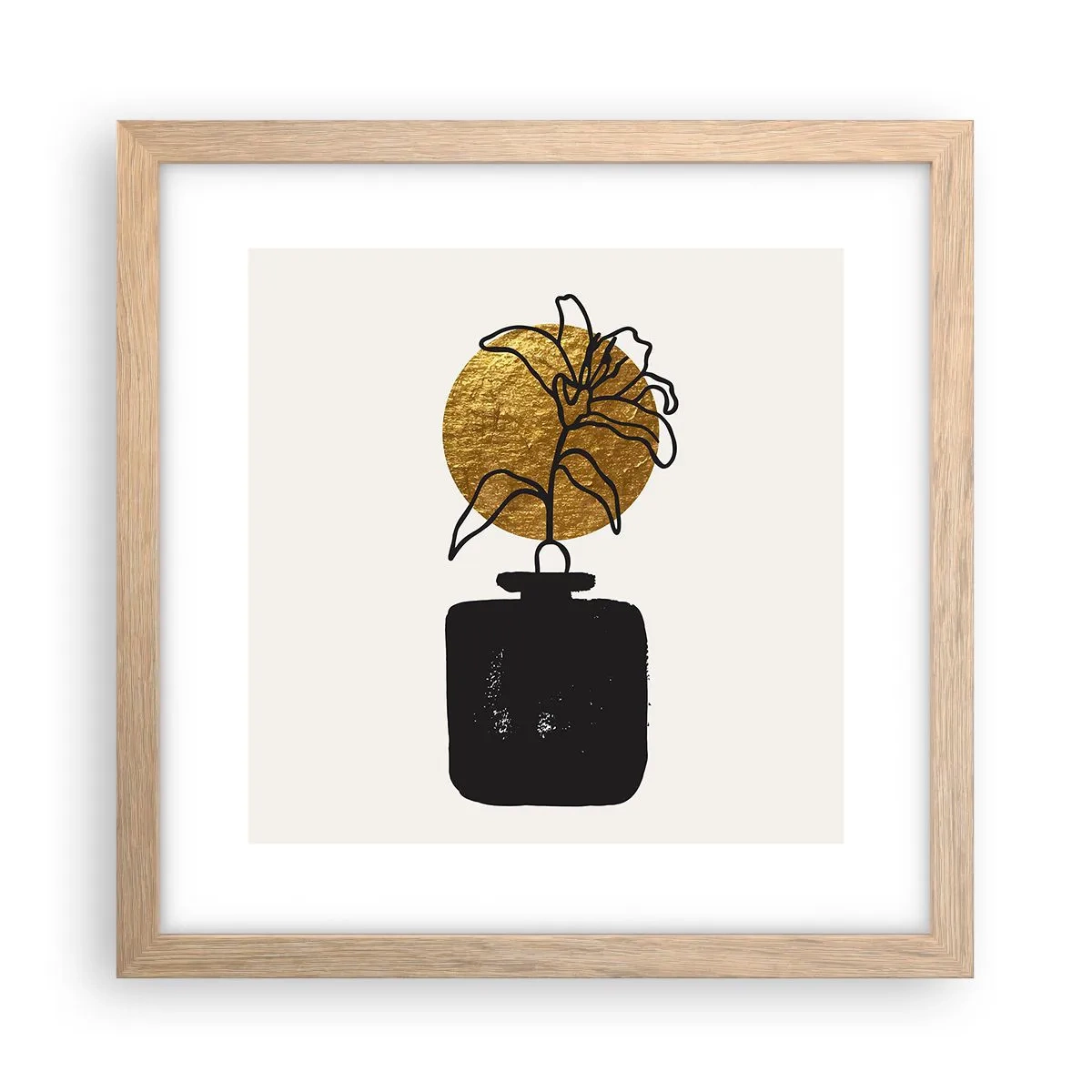 Plakát v rámu světlý dub - Krása, která má cenu zlata - 30x30 cm