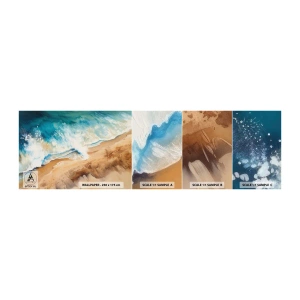 Vzor Fototapety Samolepicí Deluxe Sticker - Vlna, která se vrací - Pobřeží, Pobřeží, Oceán - 100x30 cm