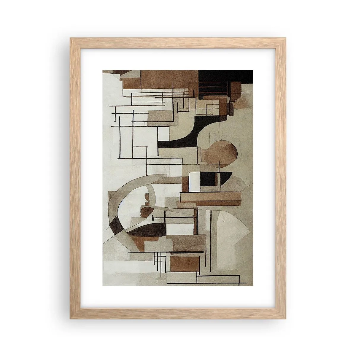 Plakát v rámu světlý dub - Městská krajina 2.0 - 30x40 cm