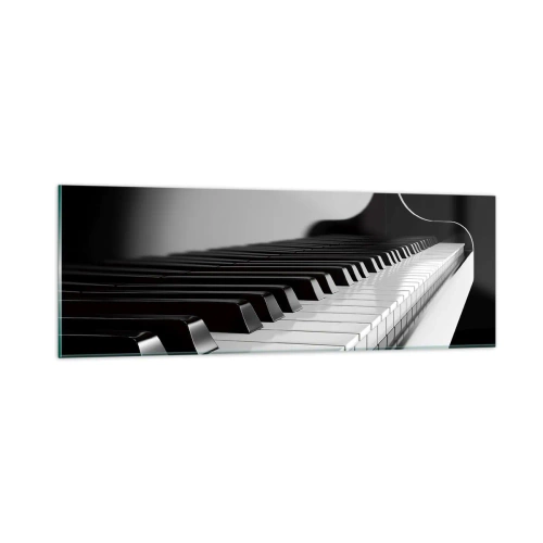 Obraz na skle - Harmonie tvarů a barev - 90x30 cm