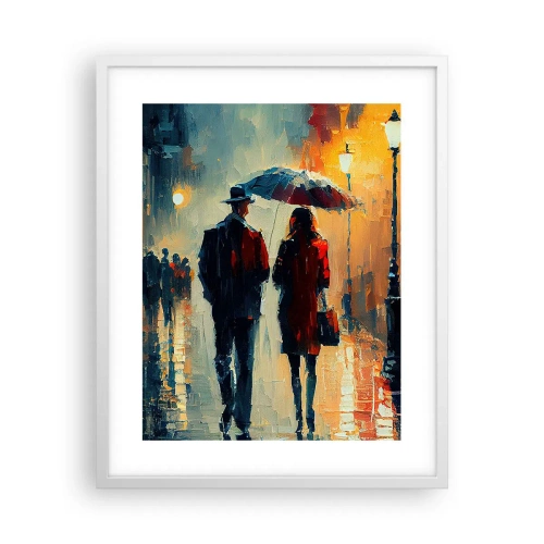 Plakát v bílém rámu - Městská love story - 40x50 cm