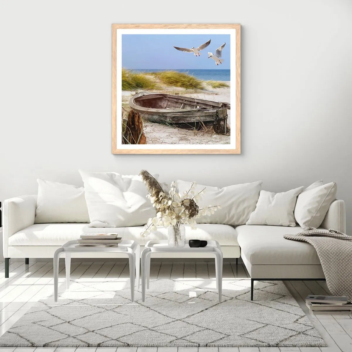 Plakát v rámu světlý dub - Větrem ozářené - 60x60 cm