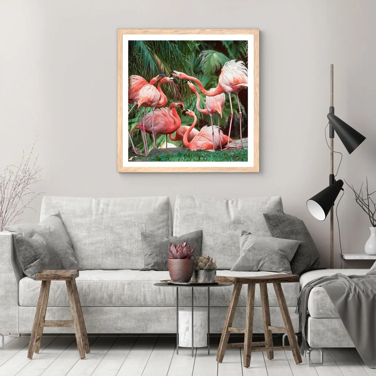 Plakát v rámu světlý dub - Odpolední drby - 30x30 cm