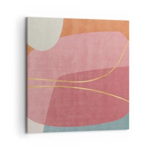 Obraz na plátně - Pastelová kompozice se zlatou nití - 50x50 cm