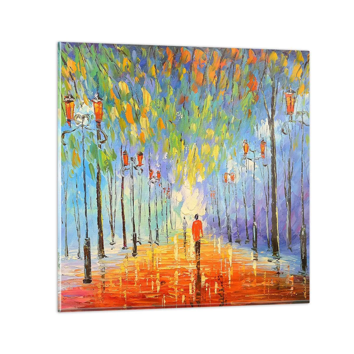 Obraz na skle - Noční píseň deště - 60x60 cm