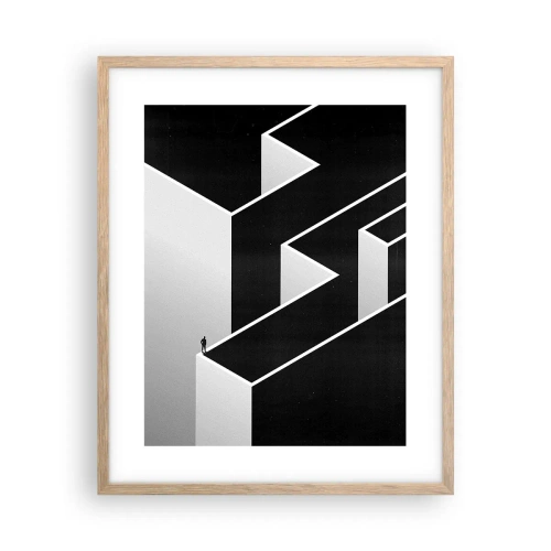 Plakát v rámu světlý dub - Osamělost na vrcholu - 40x50 cm