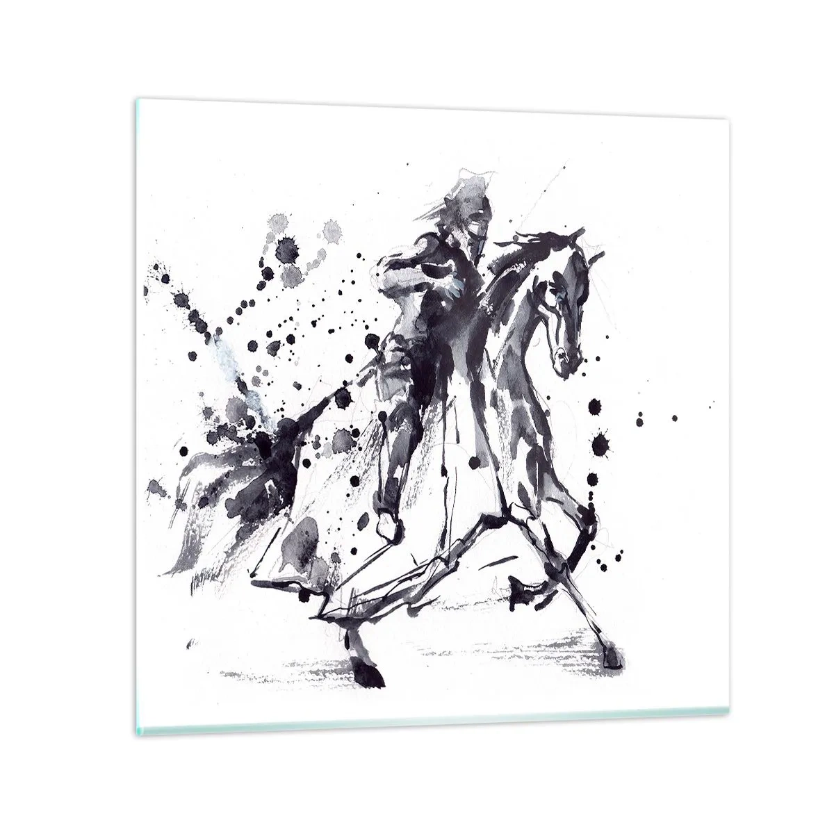 Obraz na skle - Černý rytíř - 60x60 cm