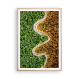 Plakát v rámu světlý dub - Hranice a průlomy - 70x100 cm
