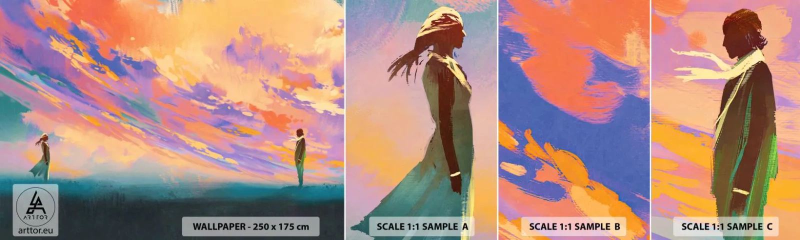 Vzor Fototapety Samolepicí Deluxe Sticker - Síla přitažlivosti - Abstrakce, Žena a muž, Kus - 100x30 cm