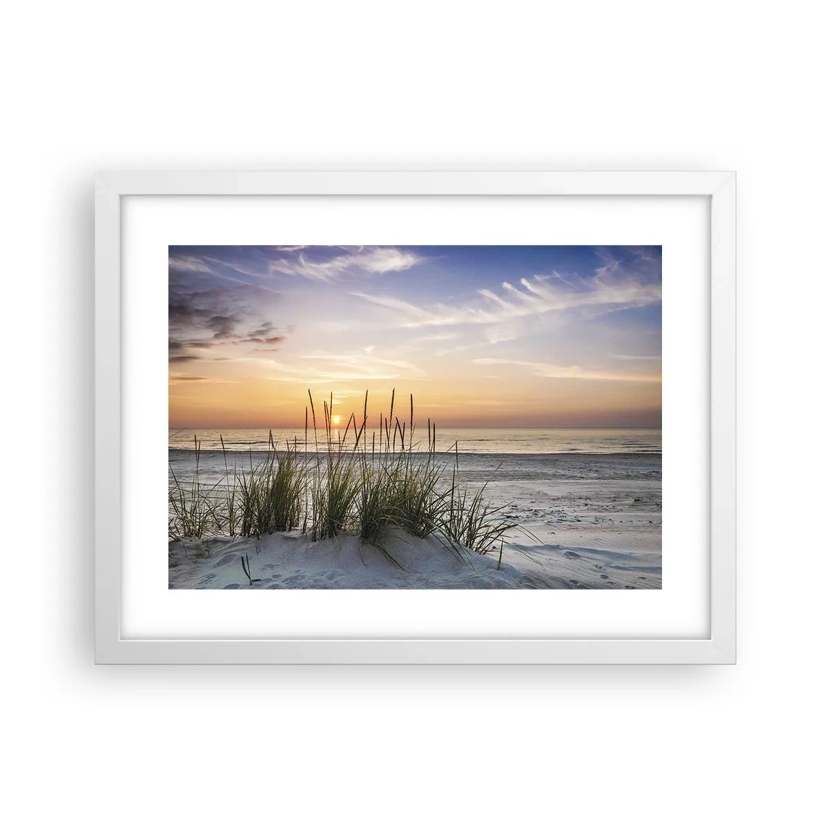 Plakát v bílém rámu - Podívej se, představ si a pociť - 40x30 cm