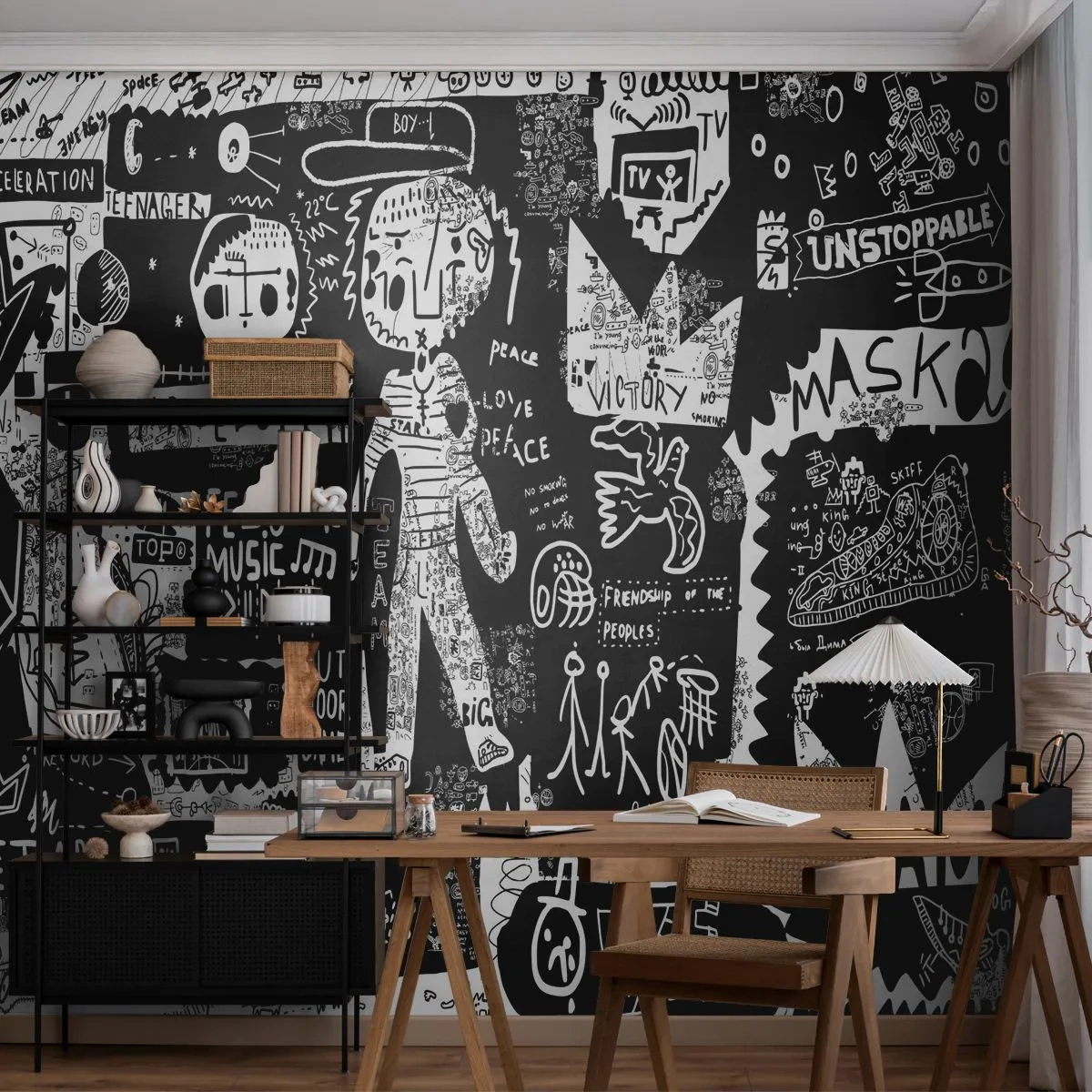 Fototapeta Samolepicí Deluxe Sticker - Práva a radosti duševního mládí - Graffiti, Kus, Moderní vzor - 100x70 cm