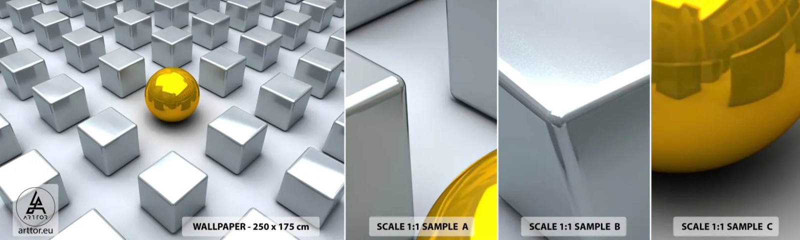 Fototapeta Vzorek Standard Eco - Proč já? Geometrická kompozice - Abstrakce, 3D, Grafika - 100x30 cm