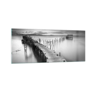 Obraz na skle - Klid zapomenutého břehu - 100x40 cm