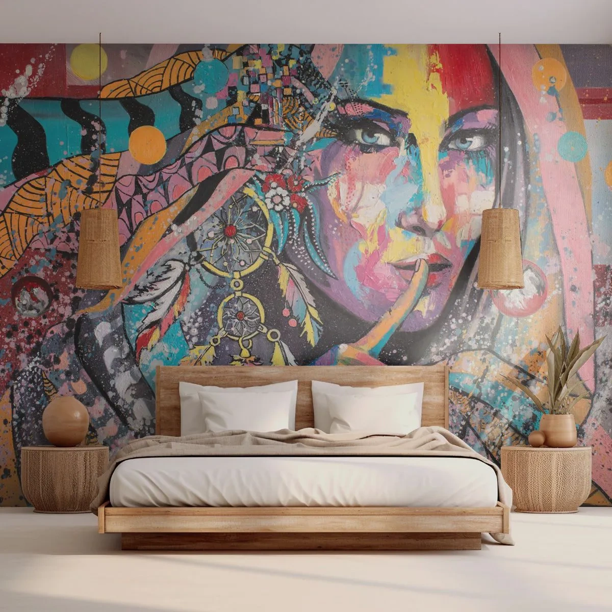 Fototapeta Samolepicí Deluxe Sticker - Mlč, než pochopíš - Žena, Portrét ženy, Boho - 250x175 cm