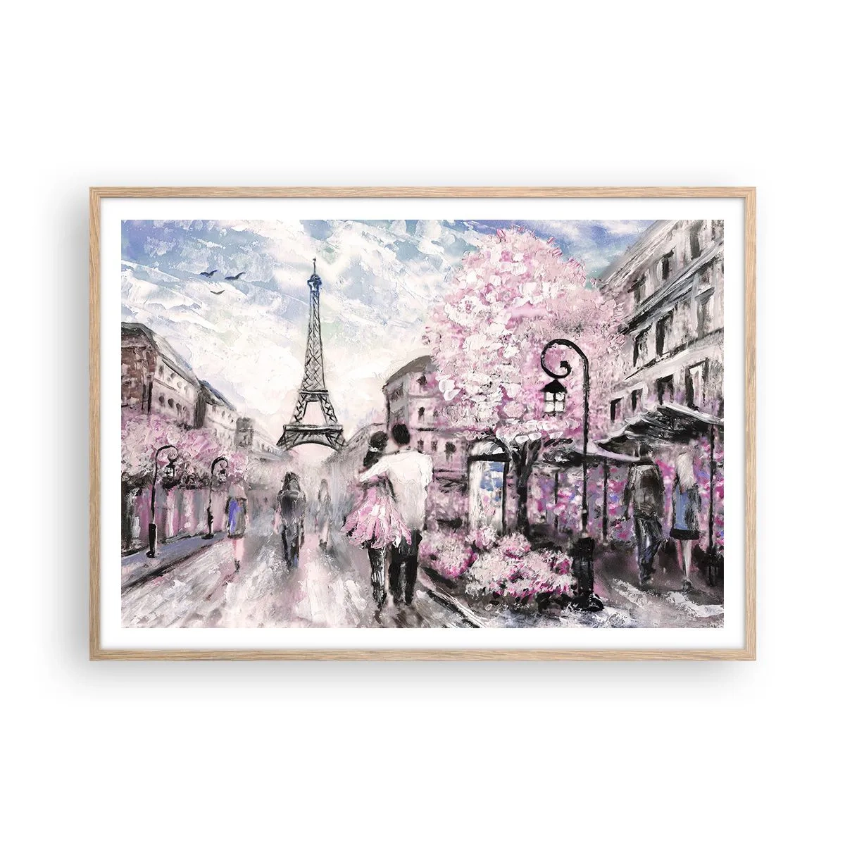 Plakát v rámu světlý dub - Když se zamilovat, tak jenom v… - 100x70 cm