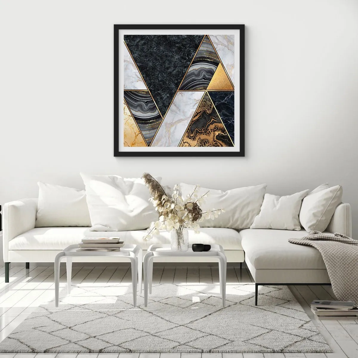 Plakát v černém rámu - Kámen vedle kamene - 50x50 cm