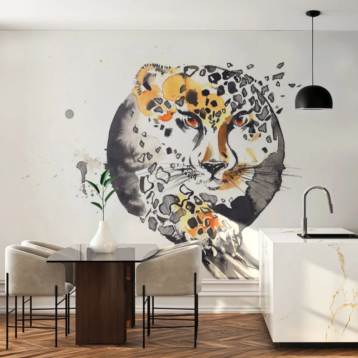 Fototapeta Samolepicí Deluxe Sticker - Dravá krása - Zvířata, Panter, Příroda - 250x175 cm