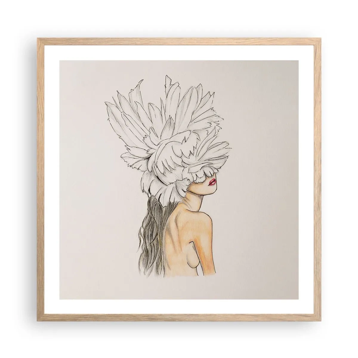 Plakát v rámu světlý dub - Vrchol krásy - 60x60 cm