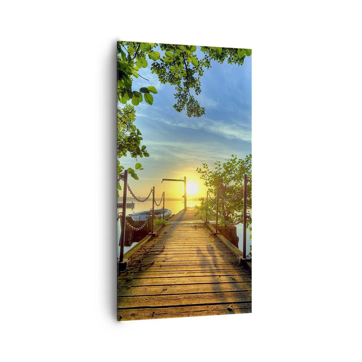 Obraz na plátně - Západ u vody - 65x120 cm