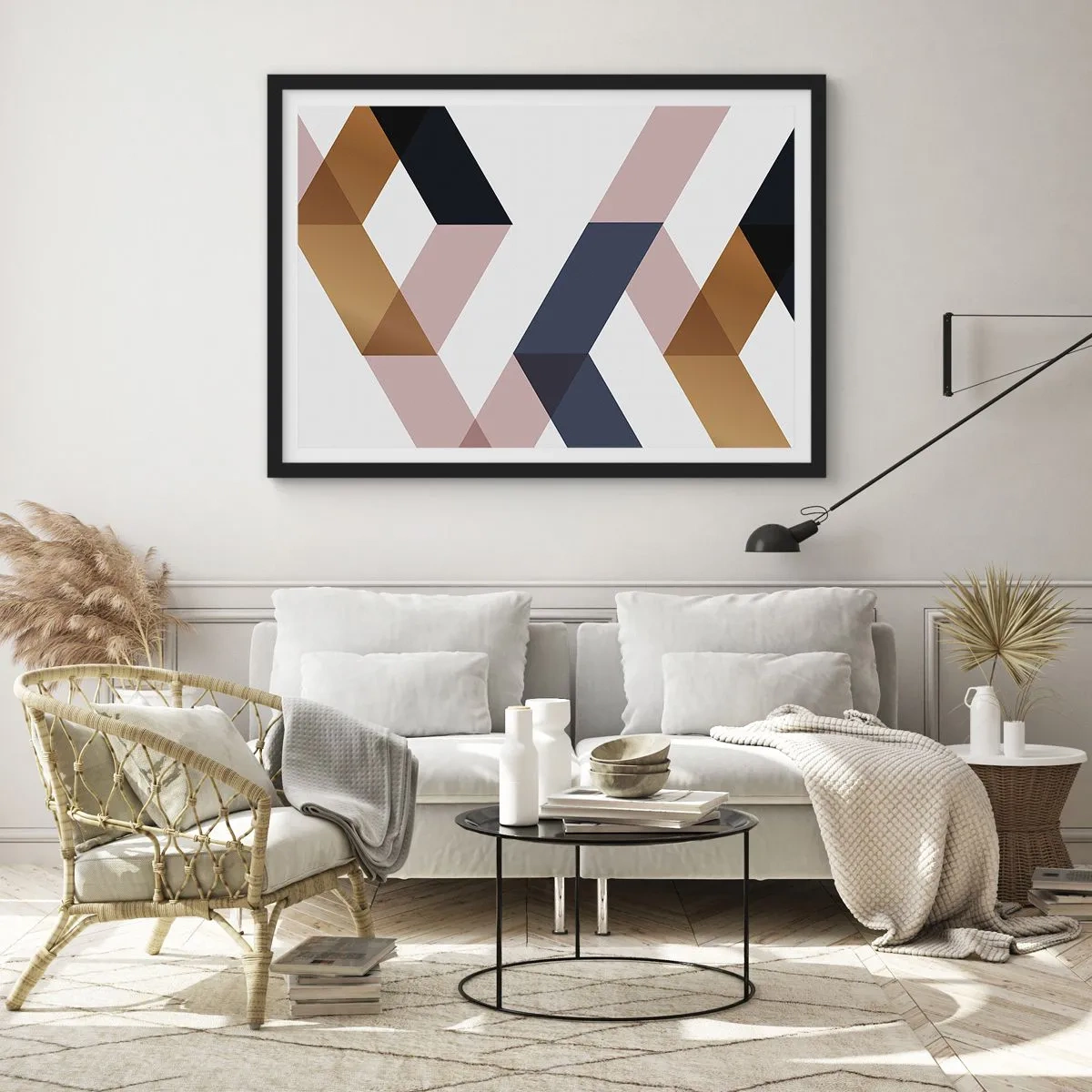 Plakát v černém rámu - Roviny a úhly - 70x50 cm