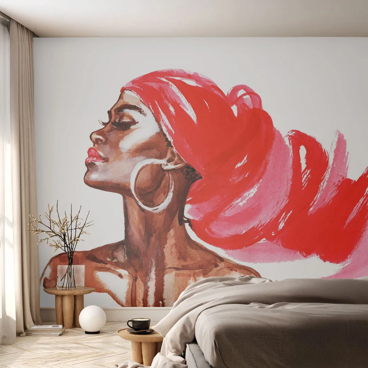 Fototapeta Premium Canvas - „Existuje vítr, který roztahuje mužské nozdry“ - Portrét ženy, ženská tvář, Abstrakce - 400x280 cm