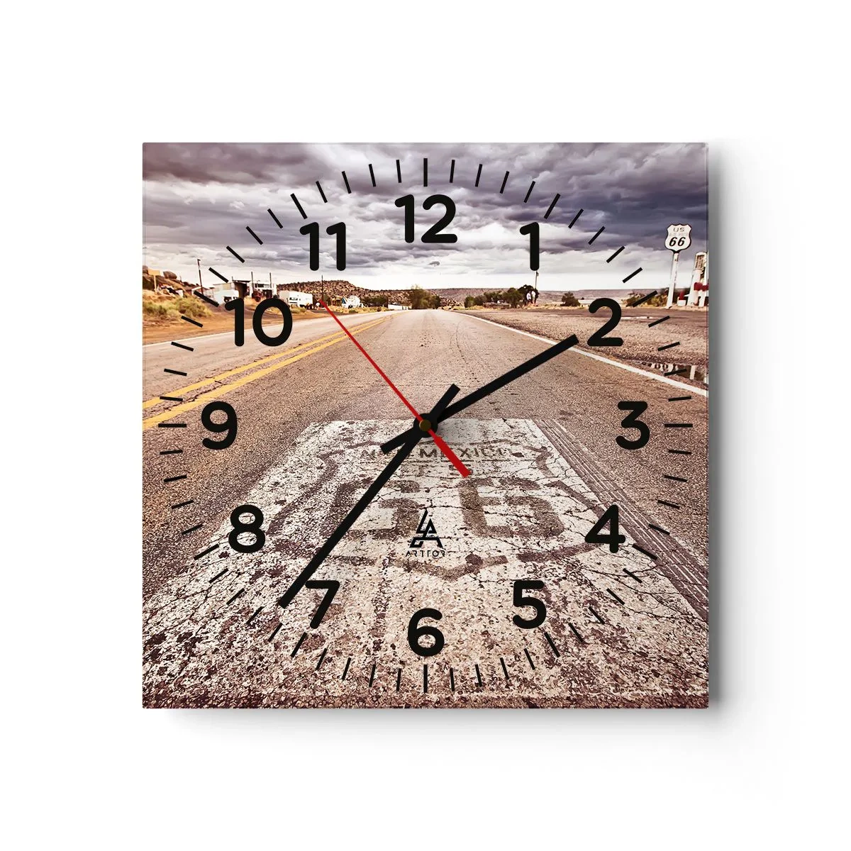 Nástěnné hodiny - Mother Road - americká legenda - 40x40 cm
